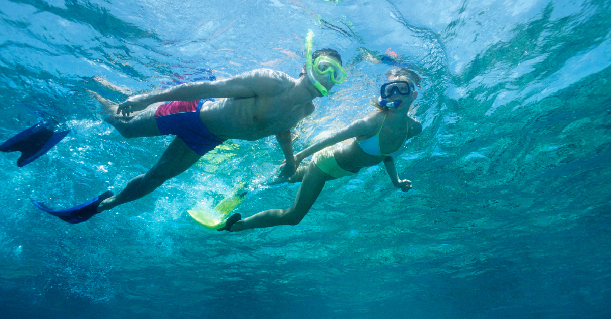 Photo of a couple snorkeling