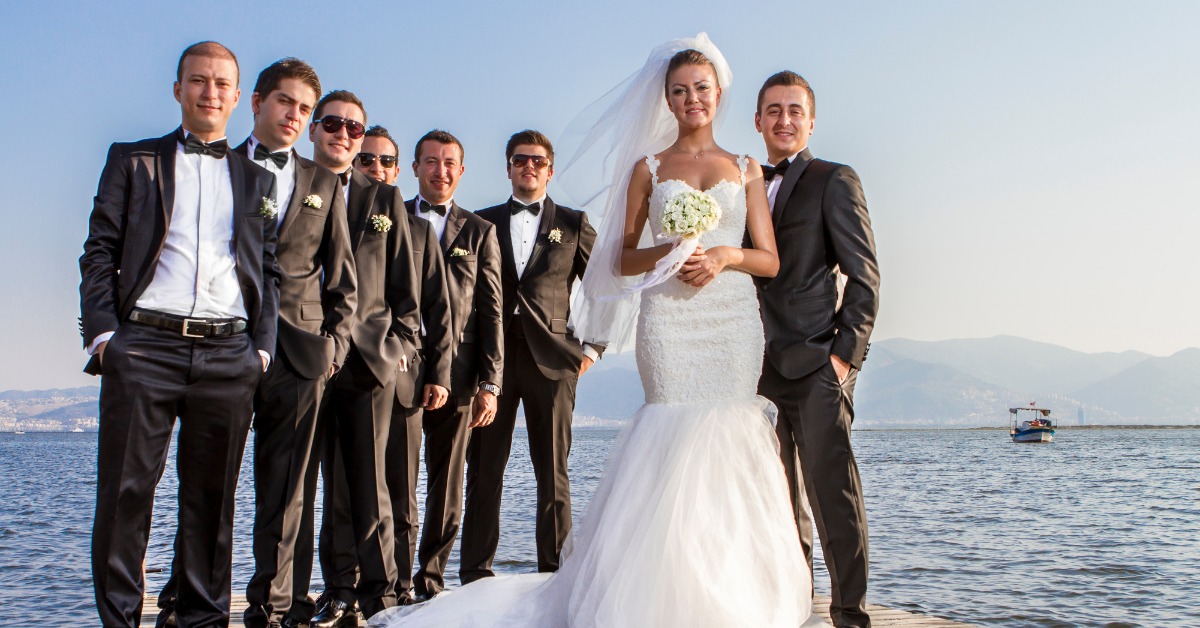 photo of a couple getting married on a boat