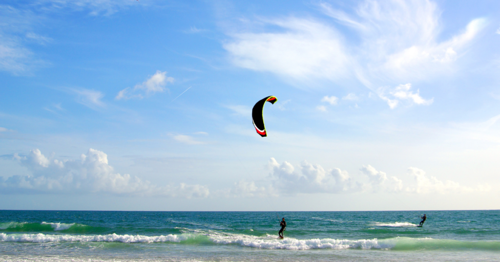 Photo of someone kiteboarding